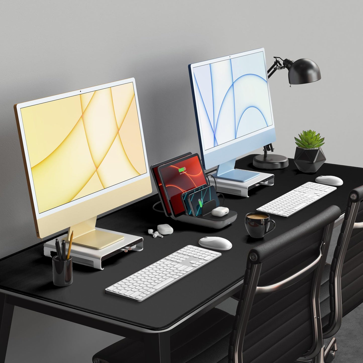 LL-COEUR Black Oversized Gaming Mousepad 55.1x27.5x0.12inch, XXL Long Waterproof Computer Laptop