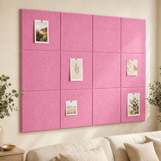 Baysola Felt Bulletin Board Tiles, Cork Board Alternative, 48 x 36 in