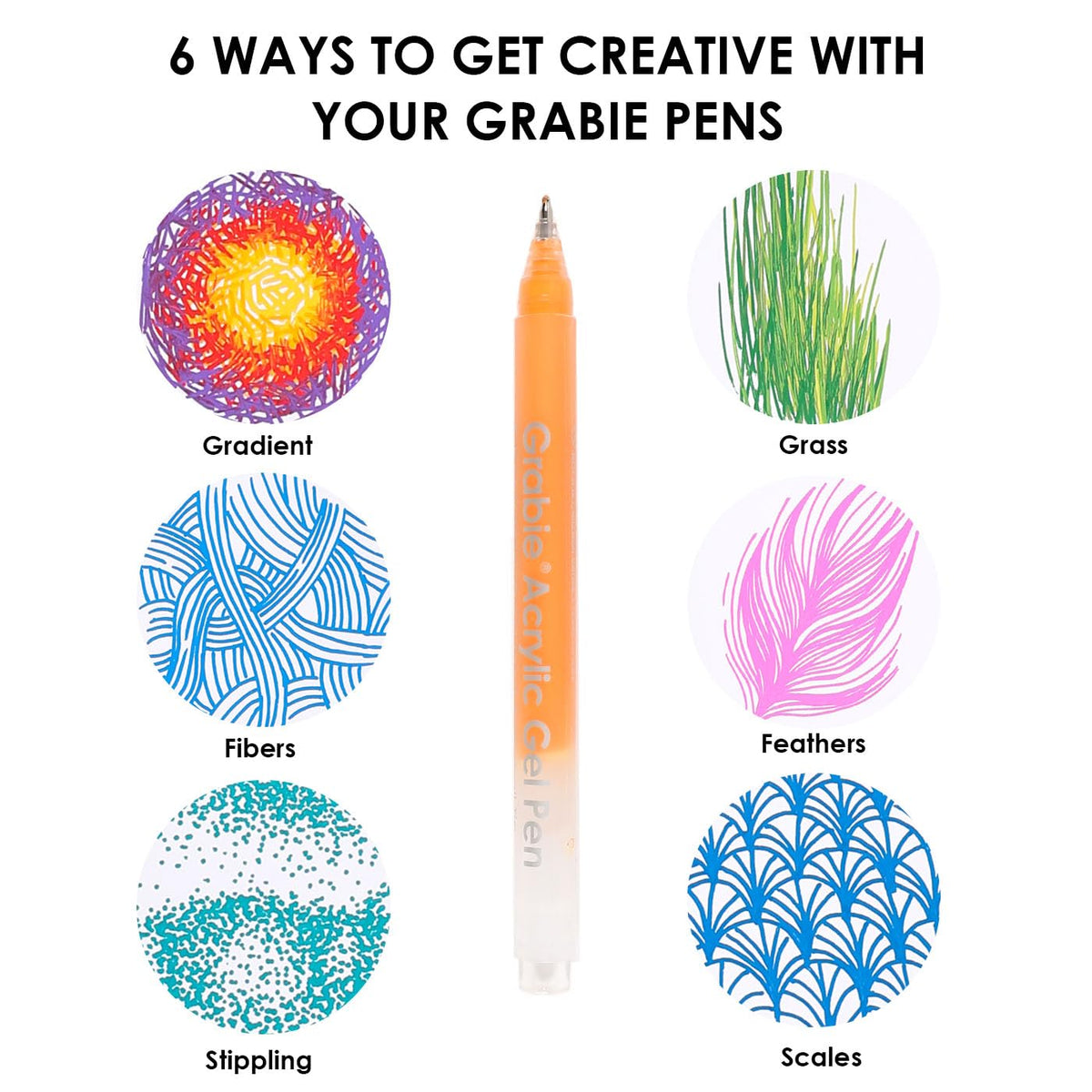Grabie Acrylic Gel Pens Coloring Kit with Book, Pack of 12 Forest Colors