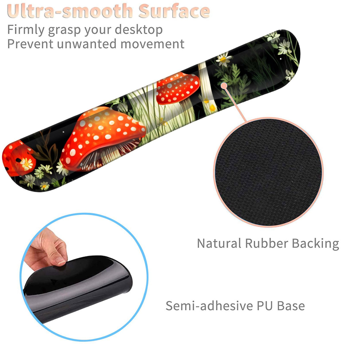 Keyboard Wrist Rest and Mouse Pad Wrist Support Set with Coasters,Ergonomic Gaming Mousepad for