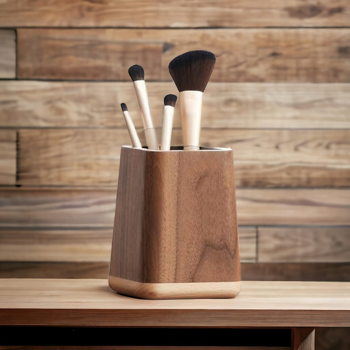 ARTIST INTERNATIONAL Wooden Pen Holder Desktop Stationery Storage Box Large Capacity Office