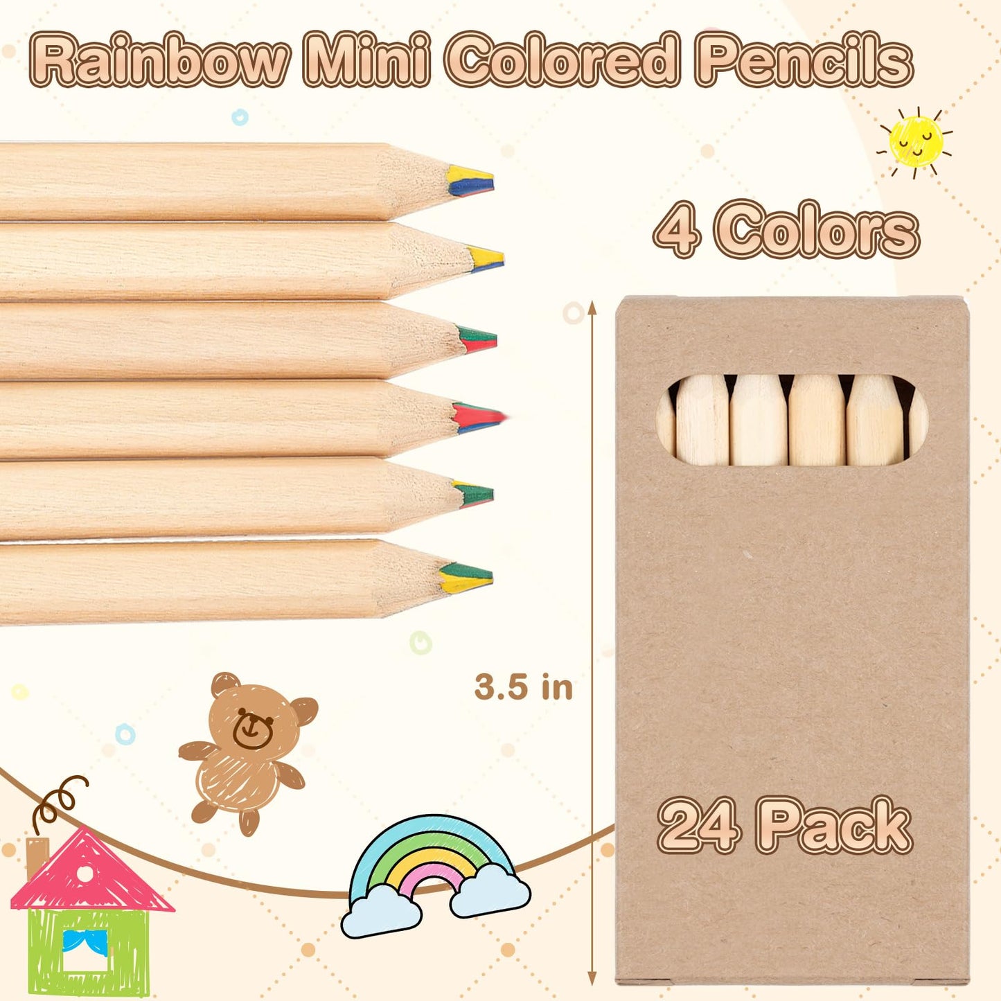 Ctosree 24 Packs Mini Colored Pencils Bulk Coloring Pencil in Boxes Back to School Gifts for