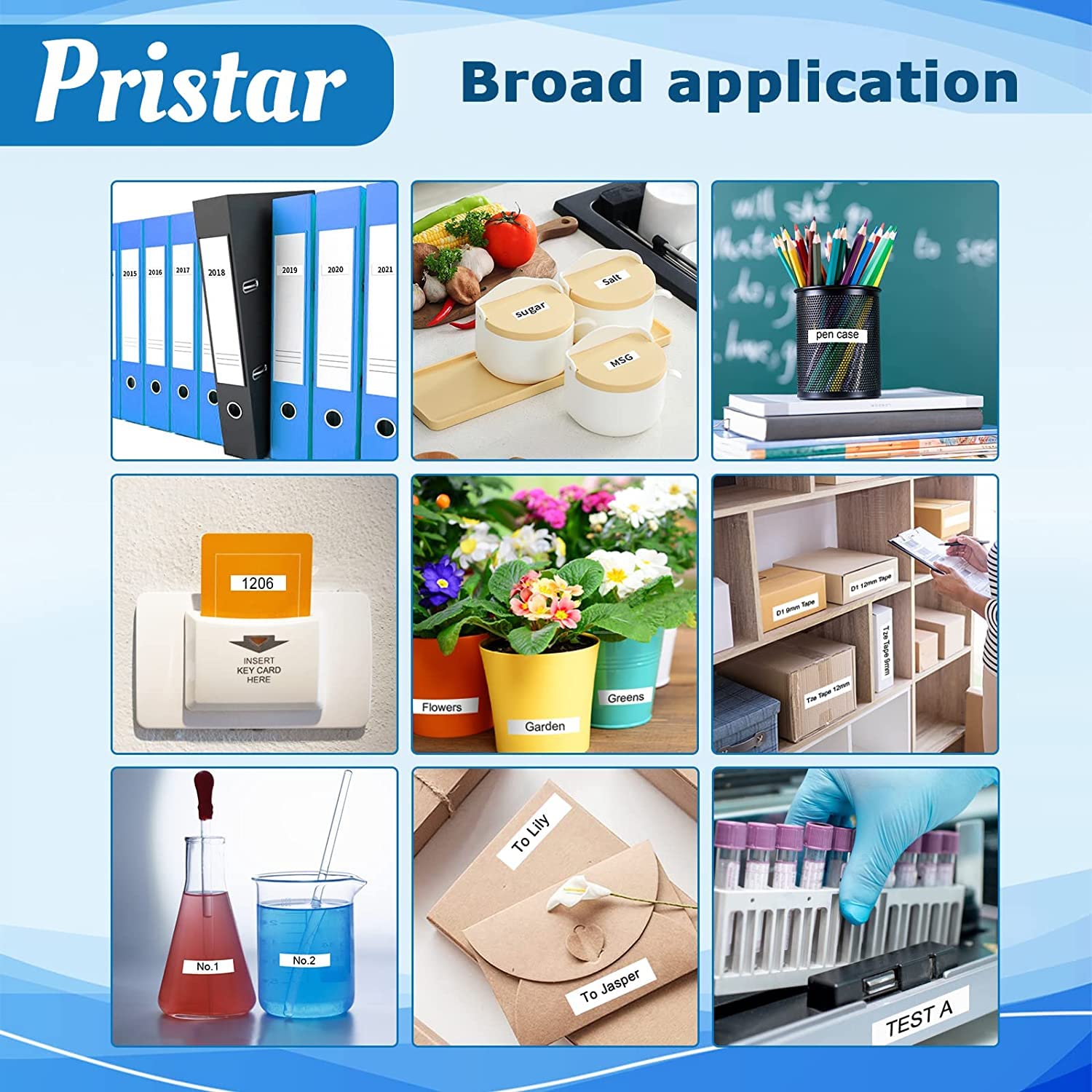 Pristar LK-4WBN Replace for Epson Label Maker Tape 12mm 0.47 LC-4WBN SS12KW