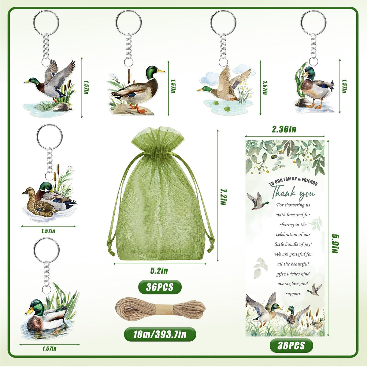 EYNDYN 145 Pieces Mallard Duck Baby Shower Gifts for Guest Duck Hunting Ballpoint Pens and