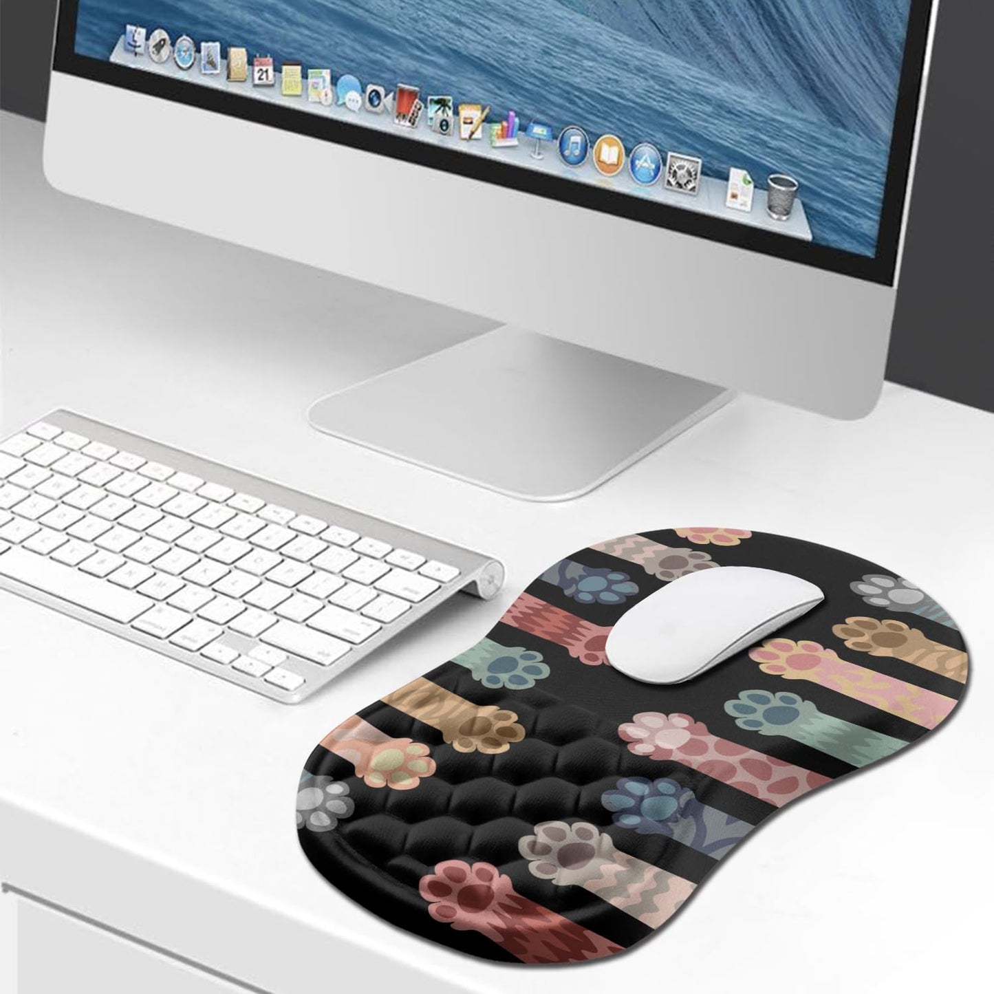Hokafenle Ergonomic Mouse Pad Wrist Support, Wrist Rest Mousepad for Carpal Tunnel Pain Relief with