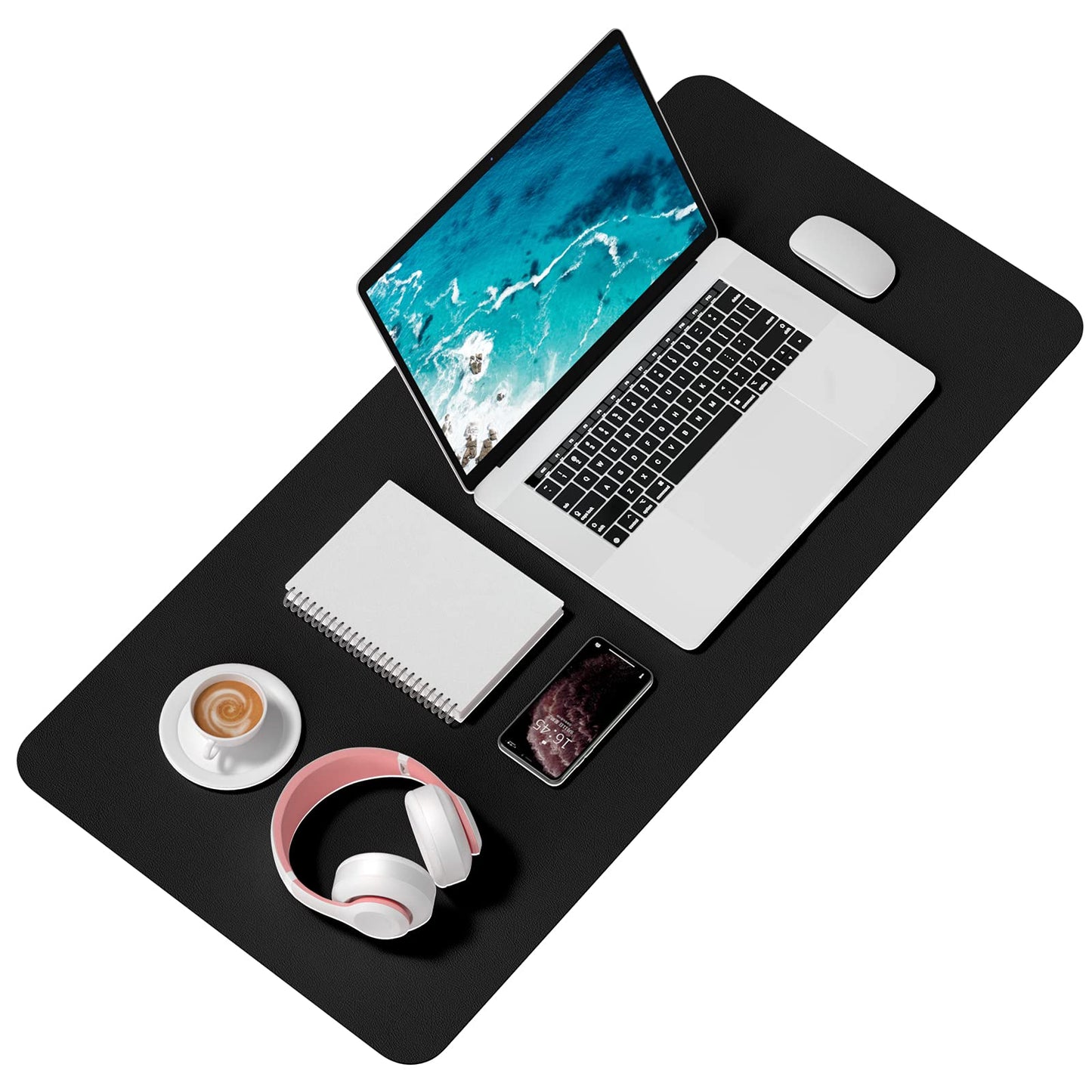 Hsurbtra Desk Pad, 35.5" x 17" PU Leather Desk Mat, XXL Extended Mouse Pad, Waterproof Desktop