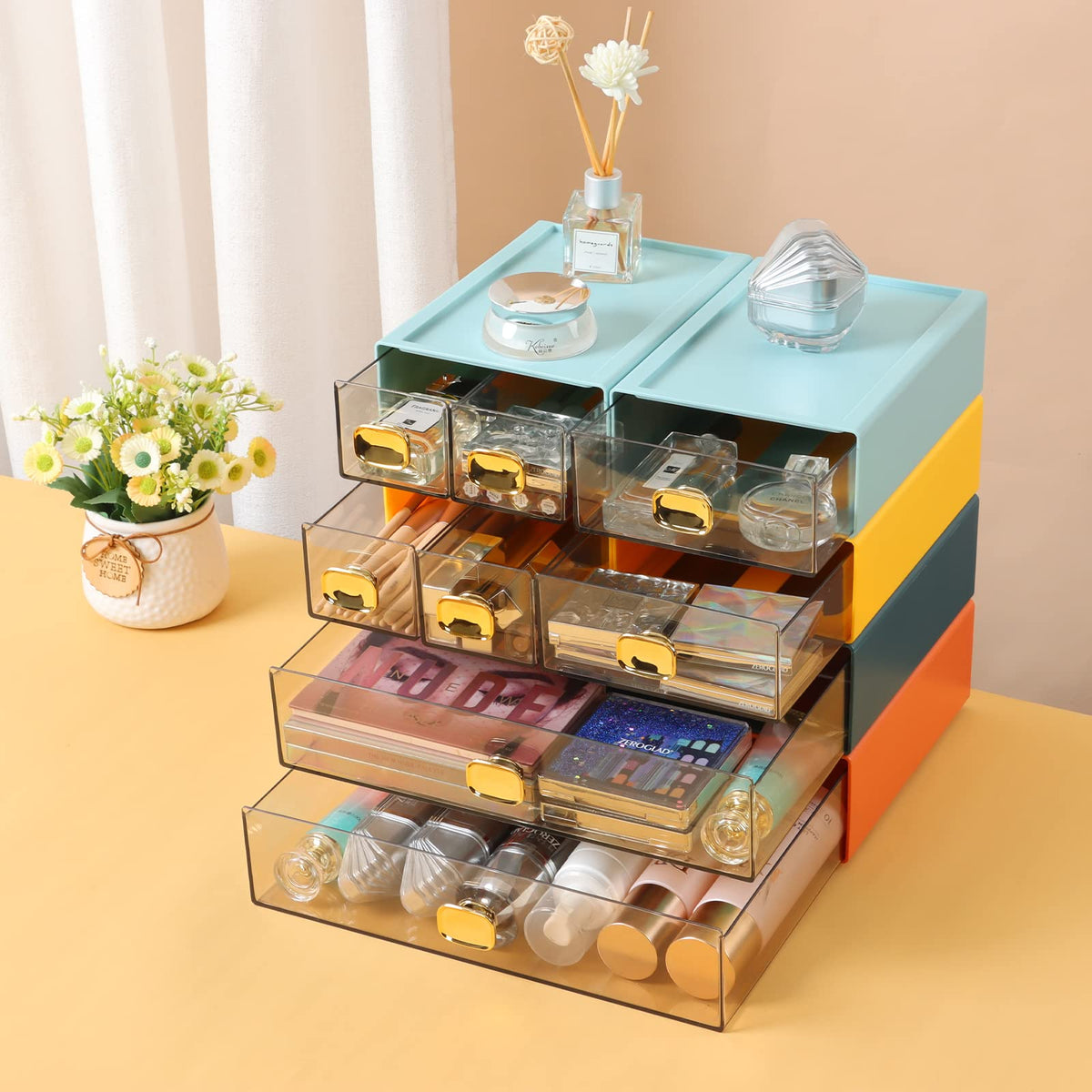 OSteed Desktop Storage Drawers, Plastic Countertop Printer Paper Organizer