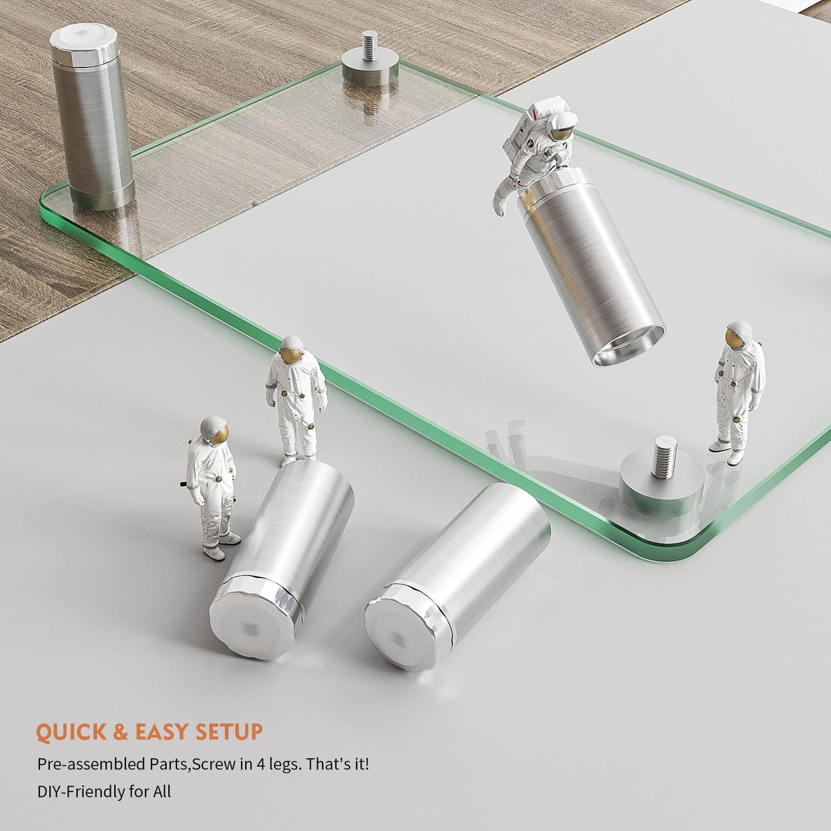 Hemudu Clear Computer Monitor Stand Riser with Height Adjustable Multi Media Desktop Stand for Flat