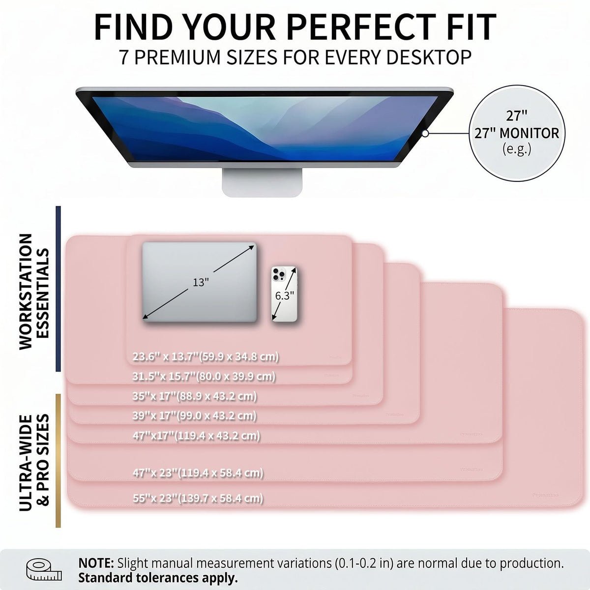PROMATTOO Large Desk Pad Non-Slip Desk Mat Protector for Keyboard Mouse Waterproof Vegan Leather