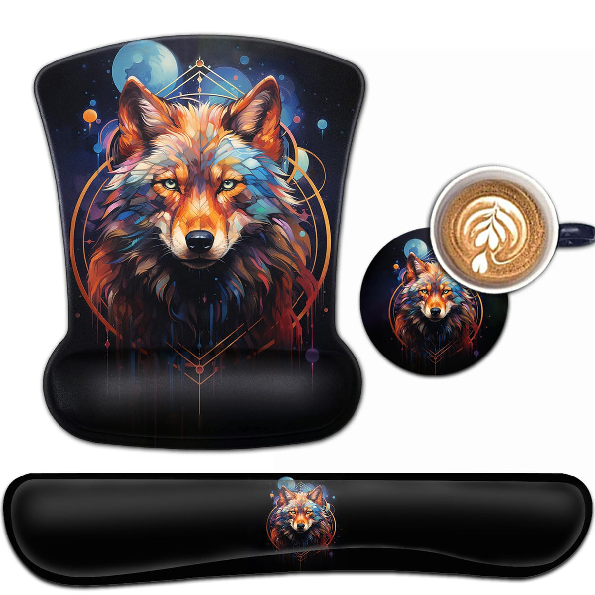 Keyboard Wrist Rest and Mouse Pad Wrist Support Set, Ergonomic Gel Mouse Pad Wrist Rest with