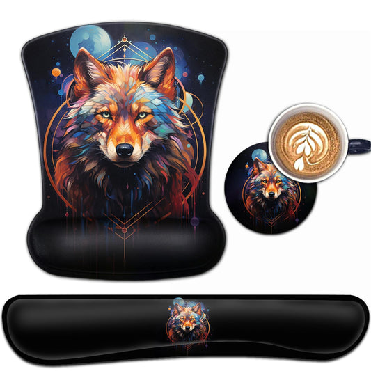 Keyboard Wrist Rest and Mouse Pad Wrist Support Set, Ergonomic Gel Mouse Pad Wrist Rest with