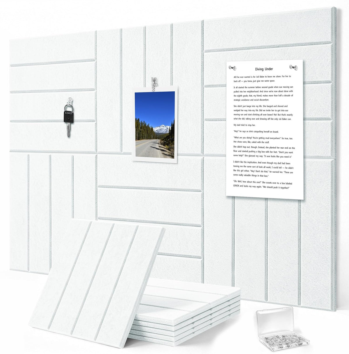 G Gamit 0.47" Thick Felt Wall Tiles 36"x24" Cork Board Alternative 6 Pack 11.81"x11.81"Felt