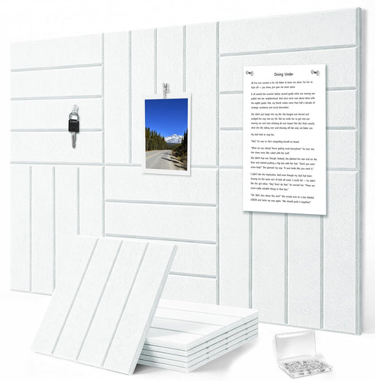 G Gamit 0.47" Thick Felt Wall Tiles 36"x24" Cork Board Alternative 6 Pack 11.81"x11.81"Felt