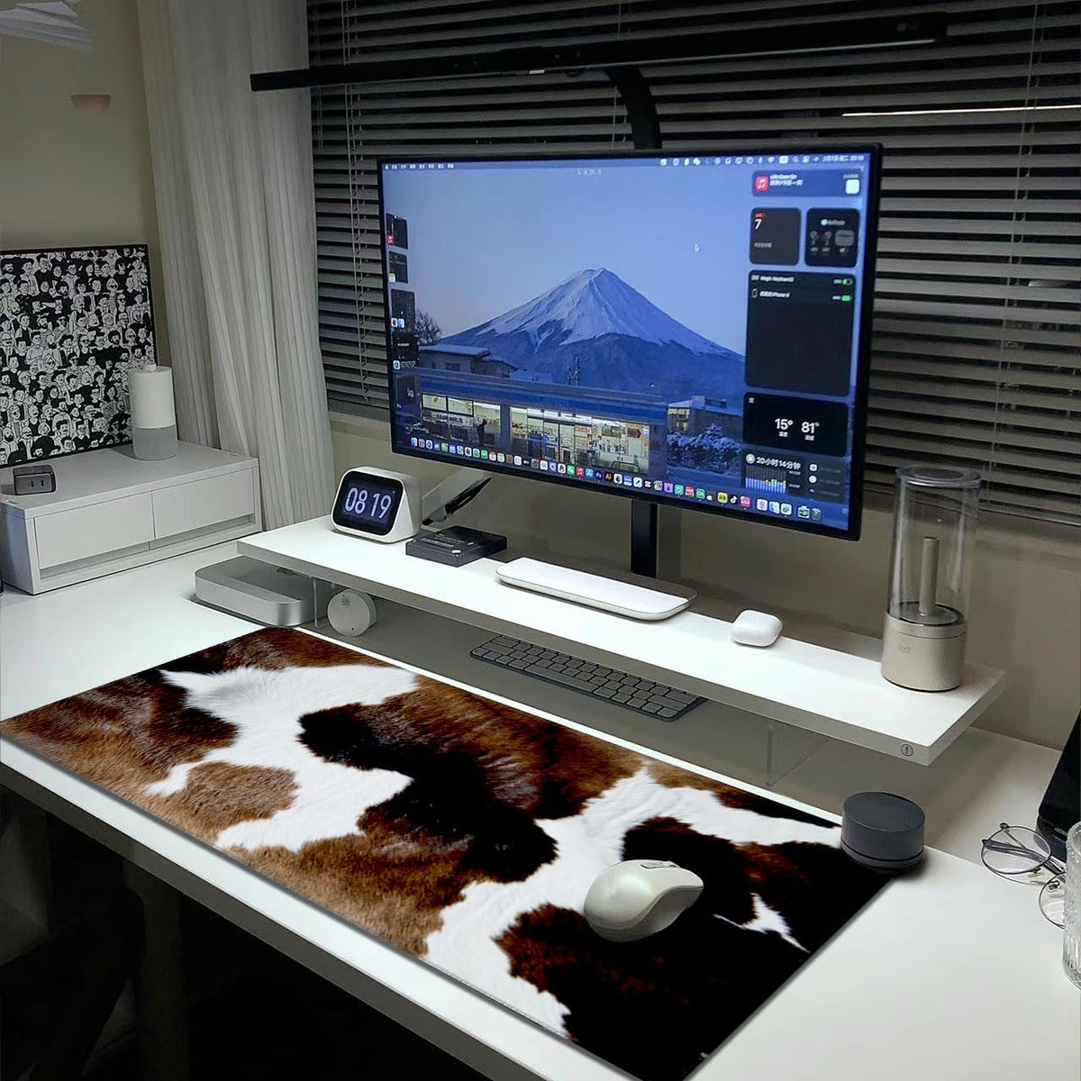 Cow Print Mouse Pad Extended Large Gaming Mousepad XL Big Long Oversized Desk Mat Stitched Edges