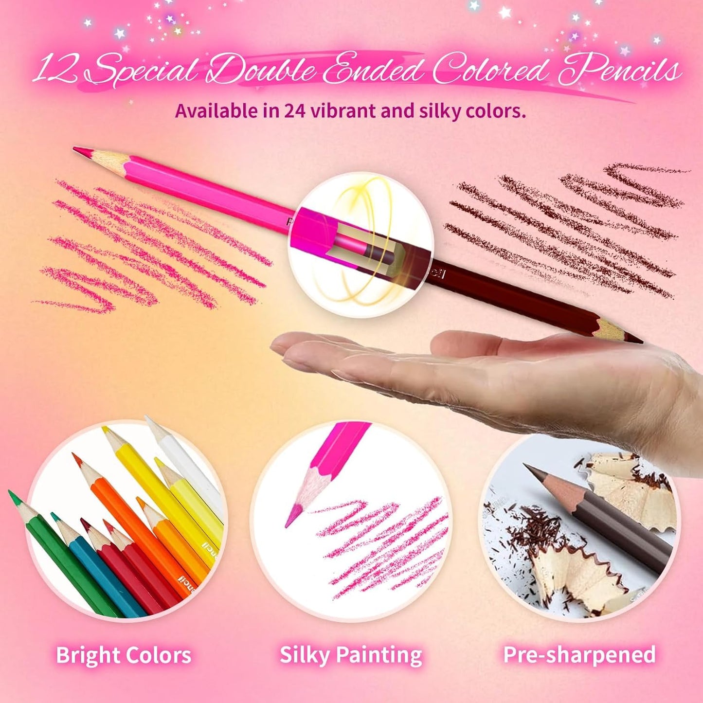 Okiki 184Pcs Princess Art Set for Girls, Drawing Coloring Kit Ages 5-12
