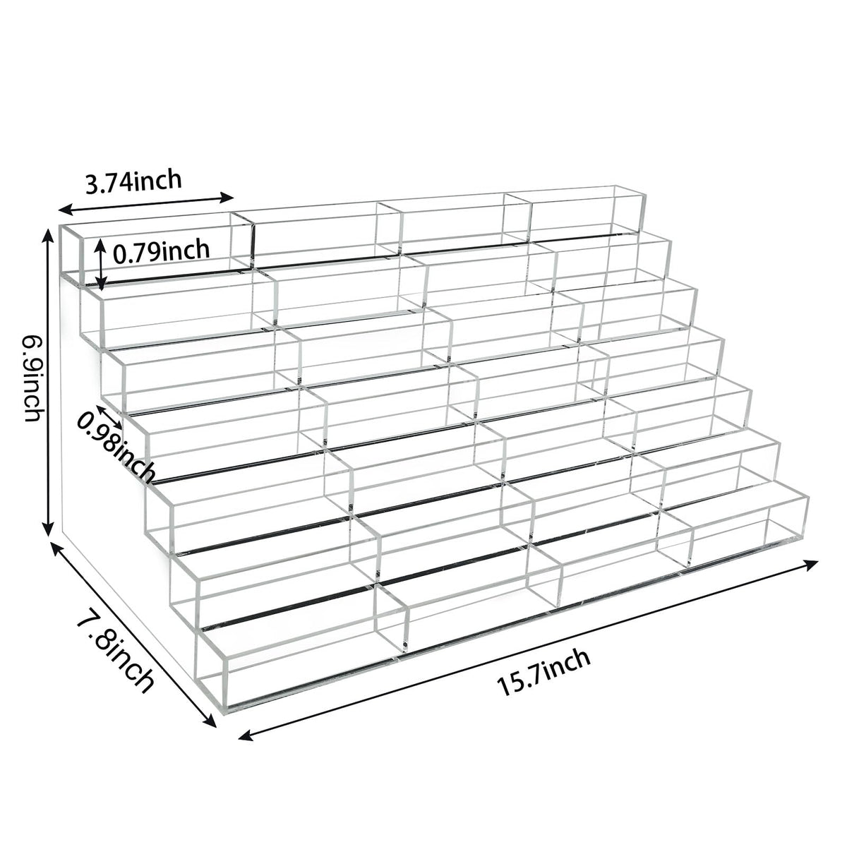 Vevitts Acrylic Business Card Holder for Desk Multiple Business Card Holders 28 Slot 7 Tier Large