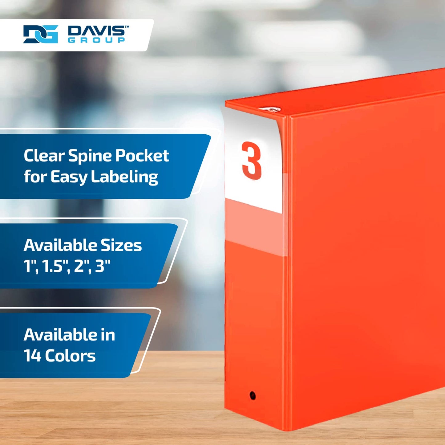 Premium Economy 3-Ring Binder, Spine Label, 3" Round Rings, 6 Pack