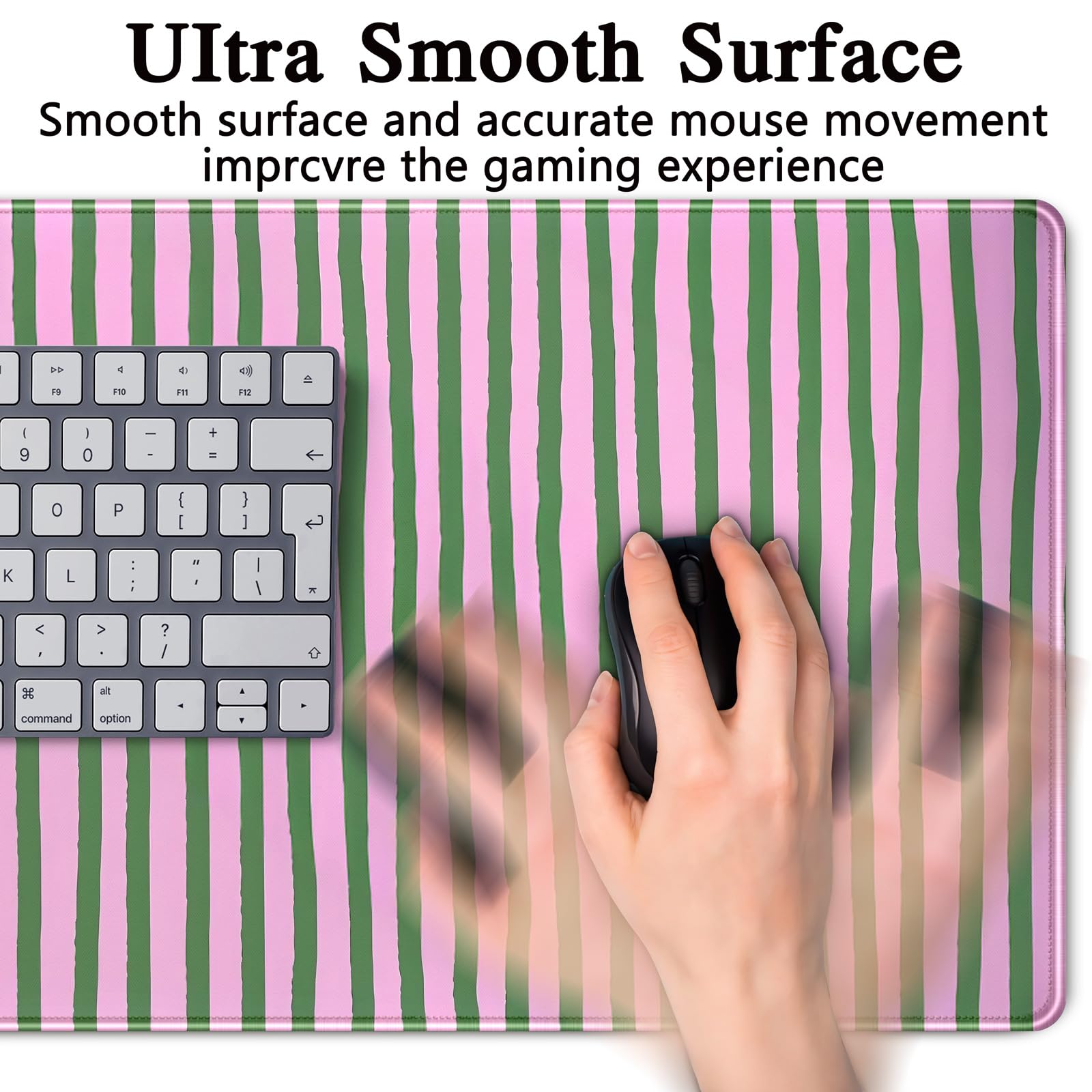 Stripes Aesthetic Desk Mat Pink Retro Style Large Mouse Pad Cute Desk Pad Gaming Mousepad XXL