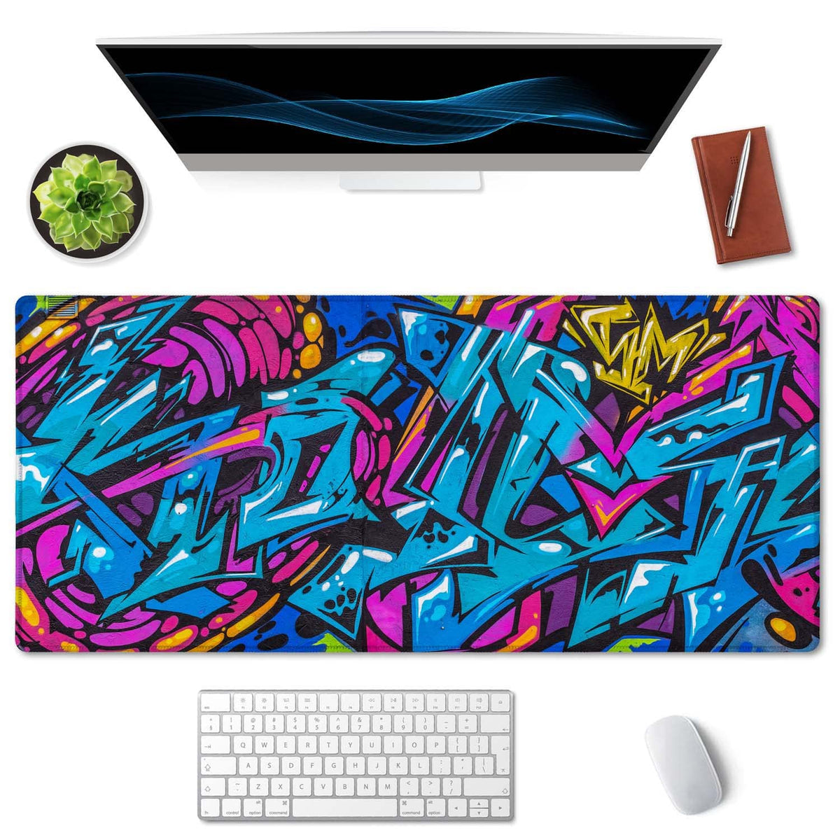 SSOIU Extended Gaming Mouse Pad - Non-Slip Water-Resistant Rubber Base Computer Keyboard Mouse Mat