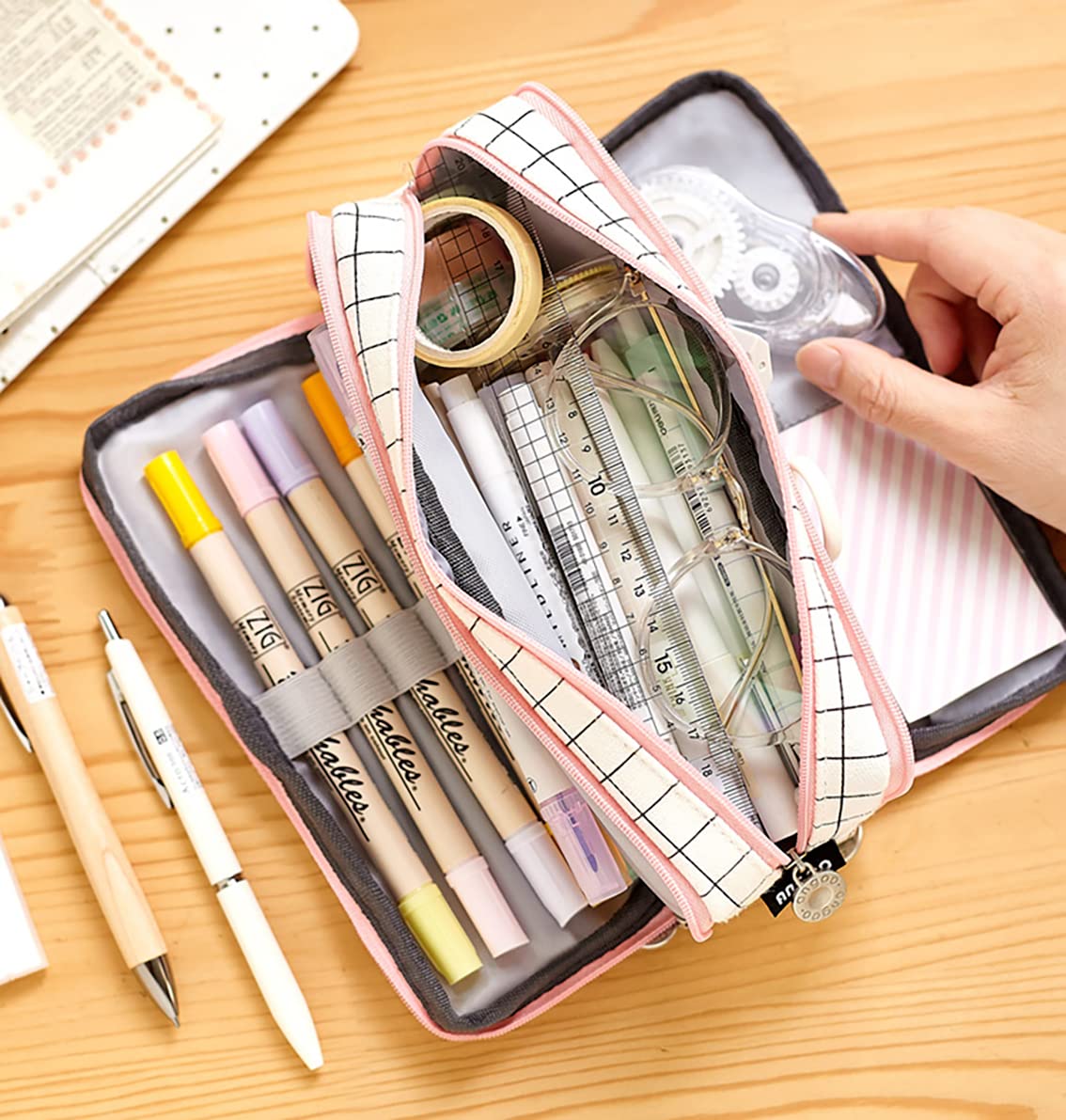 EHOPE Large Capacity Pencil Case Big Capacity Pouch Portable Large Storage Pen Case Pencil Bag for