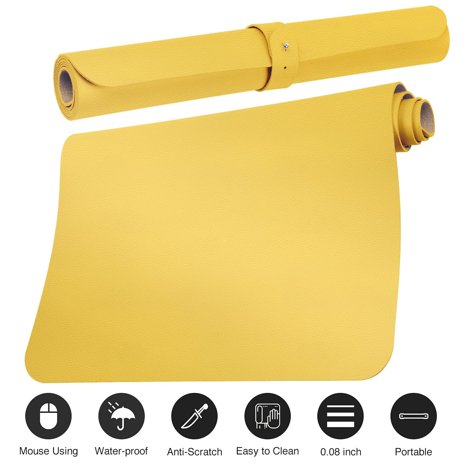 Boutilon Leather Desk Pad Protector,Non-Slip Mouse Pad,Laptop Desk Pad,Office Mouse Mat,Waterproof