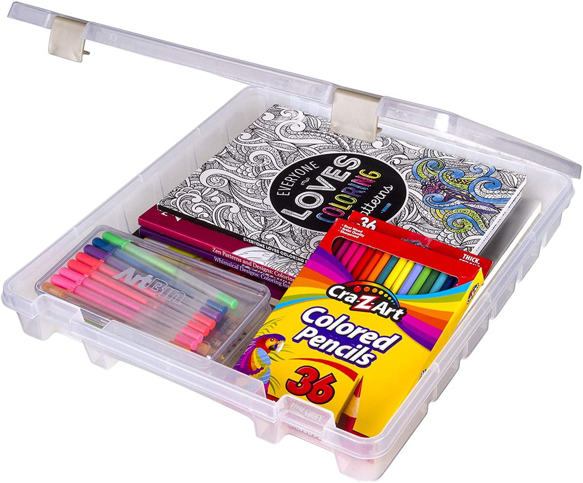 ArtBin 9100AB Super Satchel Slim 1 Open Compartment, Art & Craft Organizer, [1] Plastic Storage