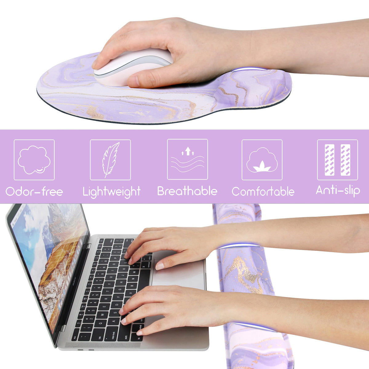 Ergonomic Mouse Pad with Wrist Rest and Keyboard Wrist Rest, Mousepad
