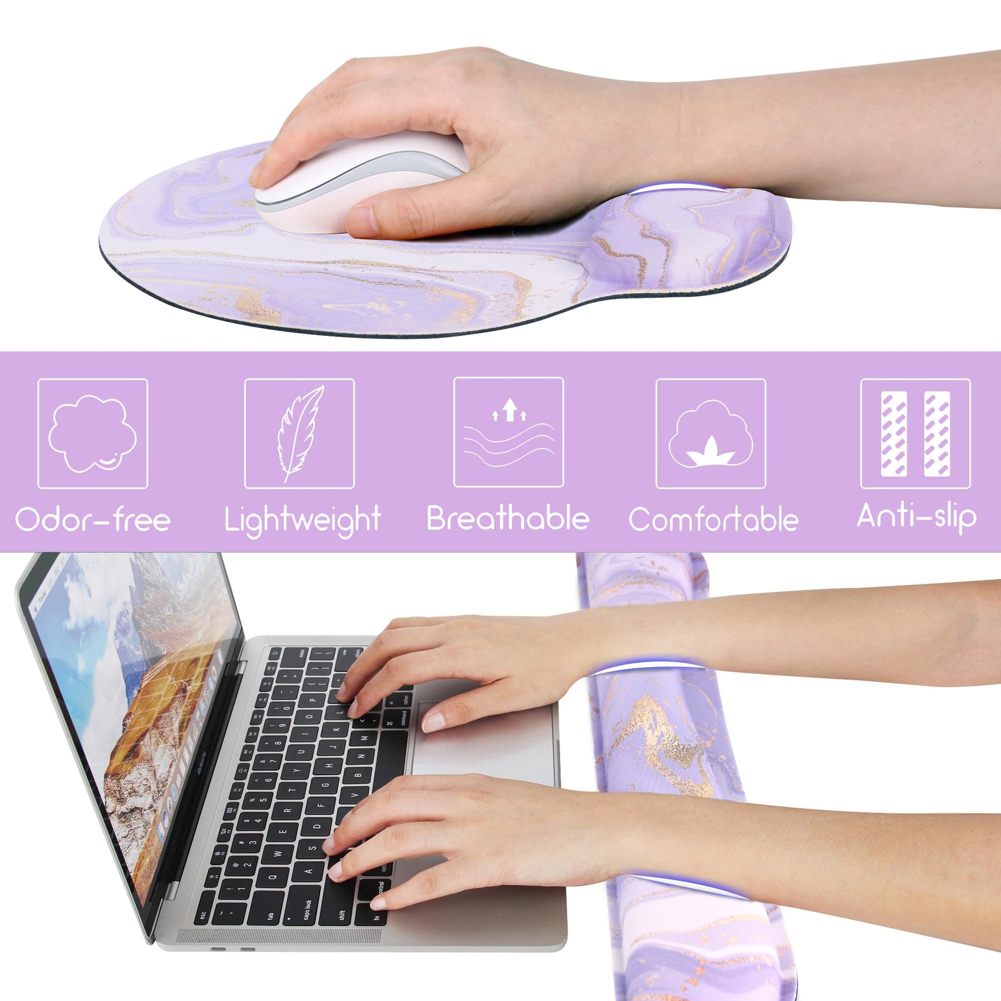 Ergonomic Mouse Pad with Wrist Rest and Keyboard Wrist Rest, Mousepad