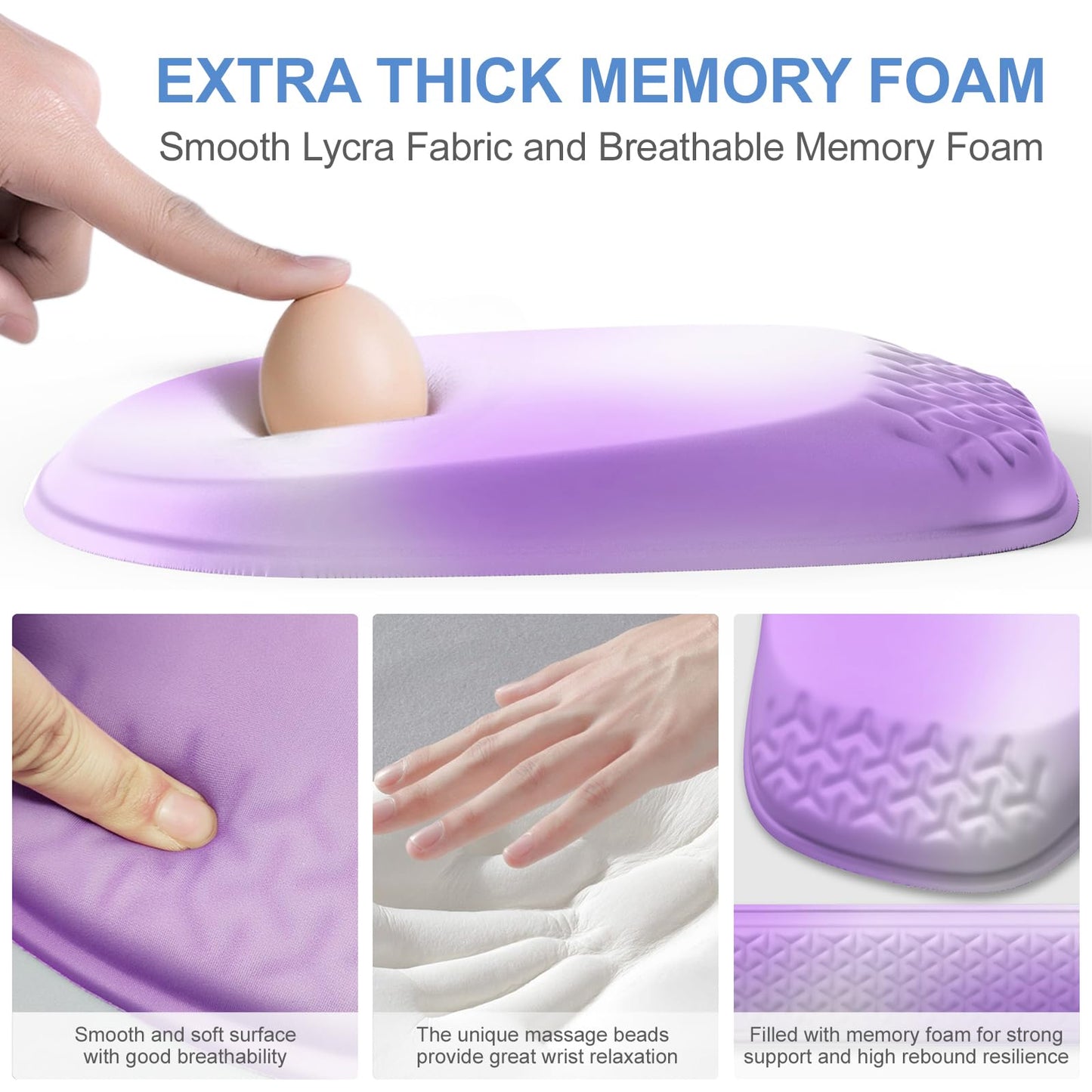 Laokiiy Mouse Pad with Wrist Rest, Comfortable Memory Foam Wrist Rest for Computer Keyboard