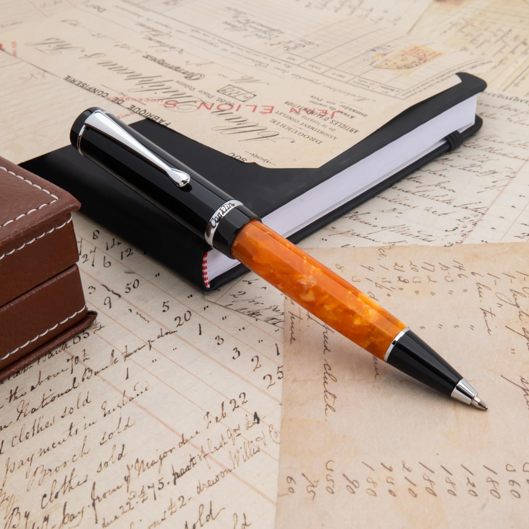 Conklin Duragraph Ballpoint Pen in Orange Nights – High-End Writing Tool with Stylish Design, Best