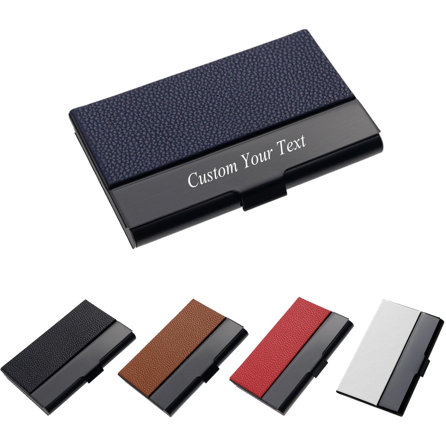 Taikuri Custom Business Card Holder Personalized Engraved Leather Business Card Case Holder