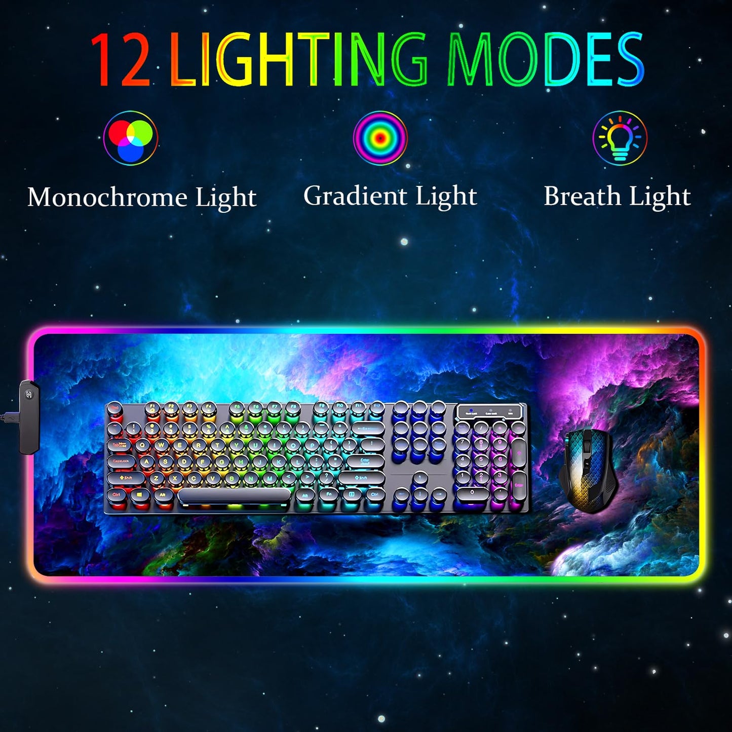 Armanza RGB Gaming Mouse Pad, Large Mousepad with Led Light, Keyboard Pad Gaming Accessories for