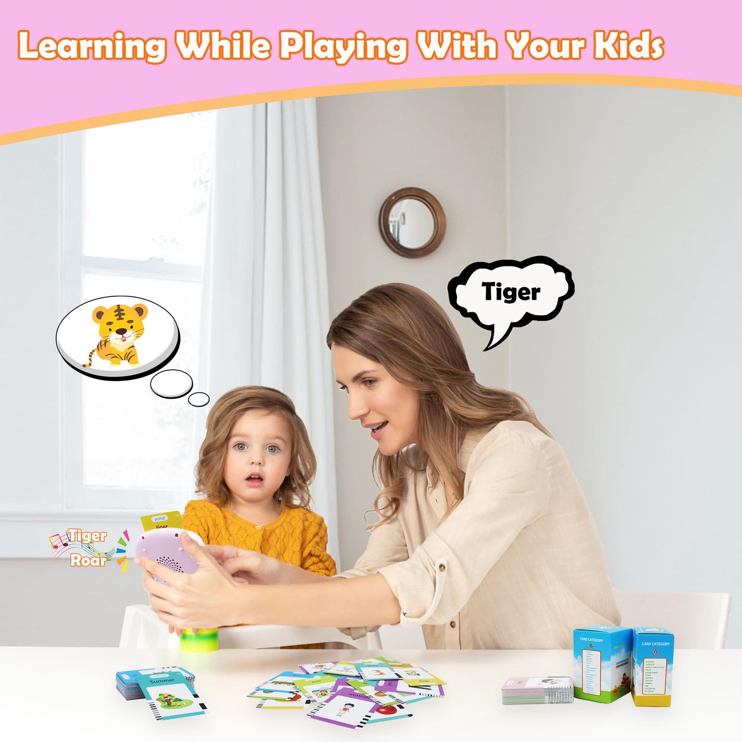MAYAPHILOS 510 Words Alphabet Talking Flash Cards for 3-8 Years Kids