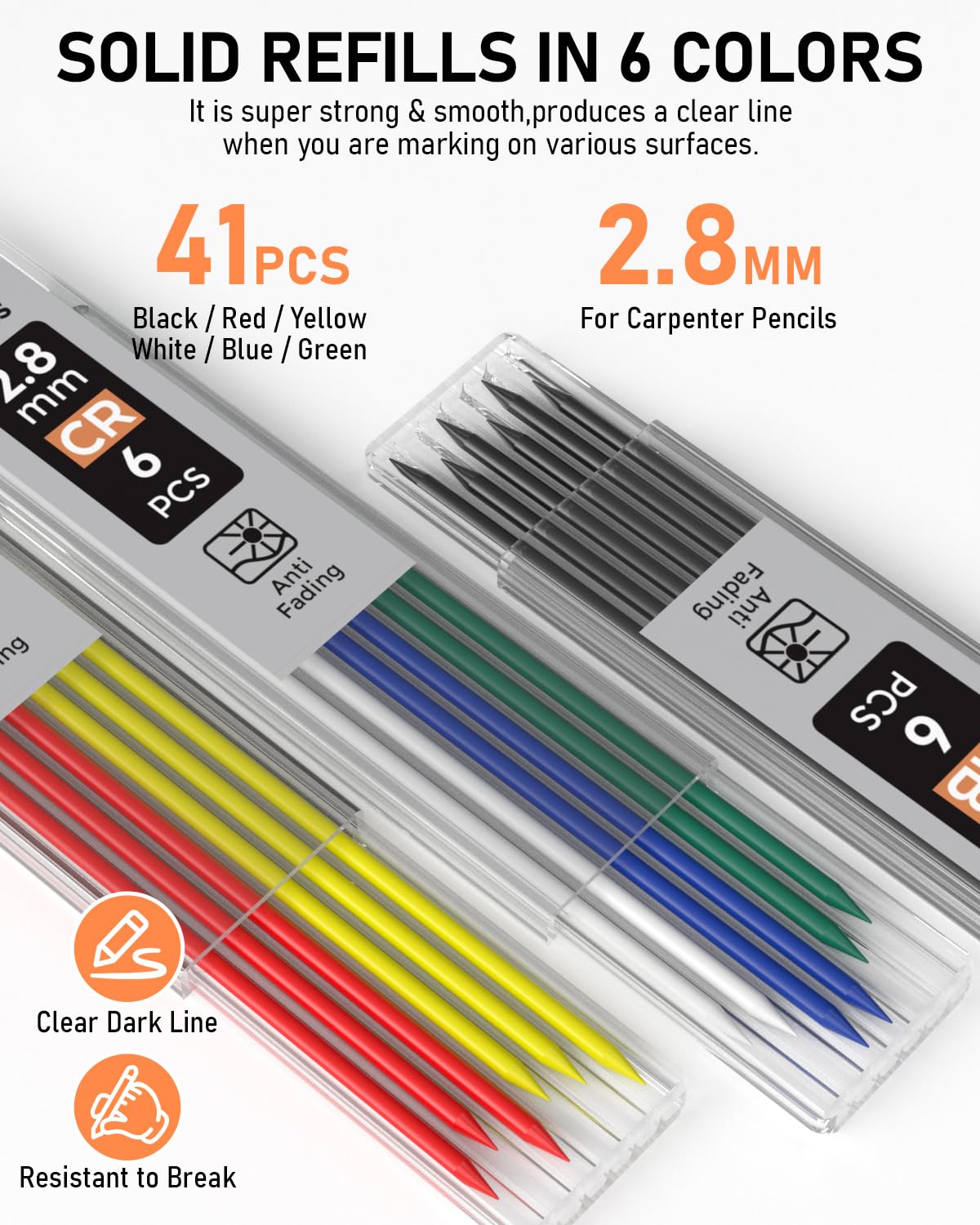 Nicpro Carpenter Pencil with Sharpener, 5 Pack Pencils for Construction