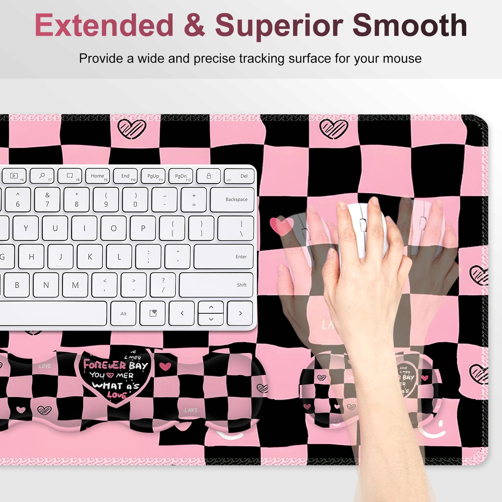 NXZGO Desk Mat Gaming Mouse Pad, Cute Desk Matt Keyboard Wrist Rest for Desktop, Anti-Slip Big
