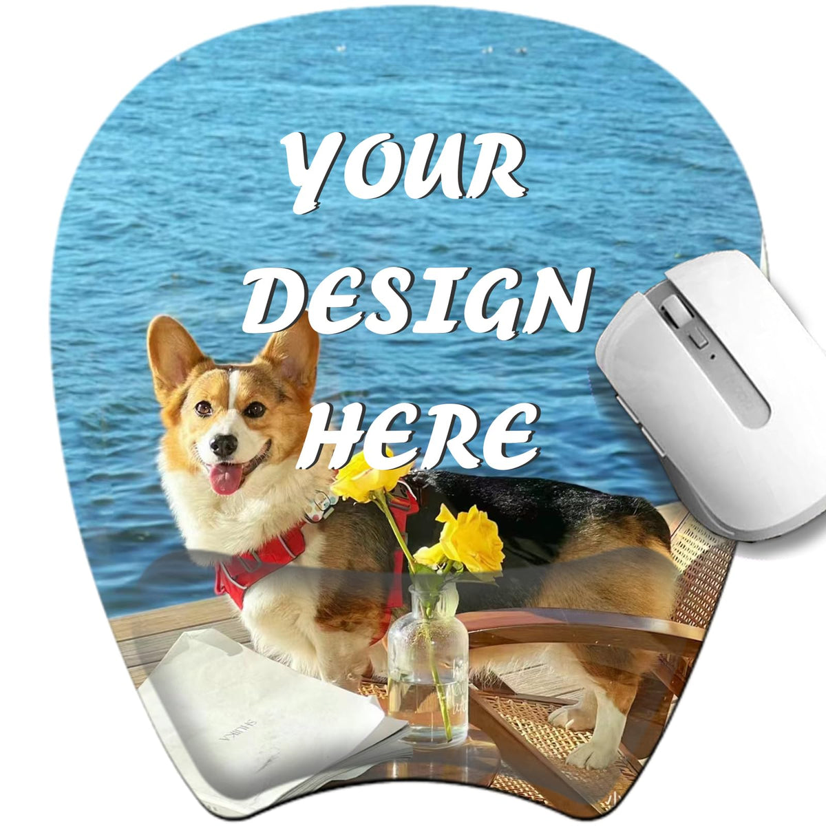 Custom Mouse Pad with Wrist Support，Ergonomic Personalized Mousepad,Add Personalized Photo & Text