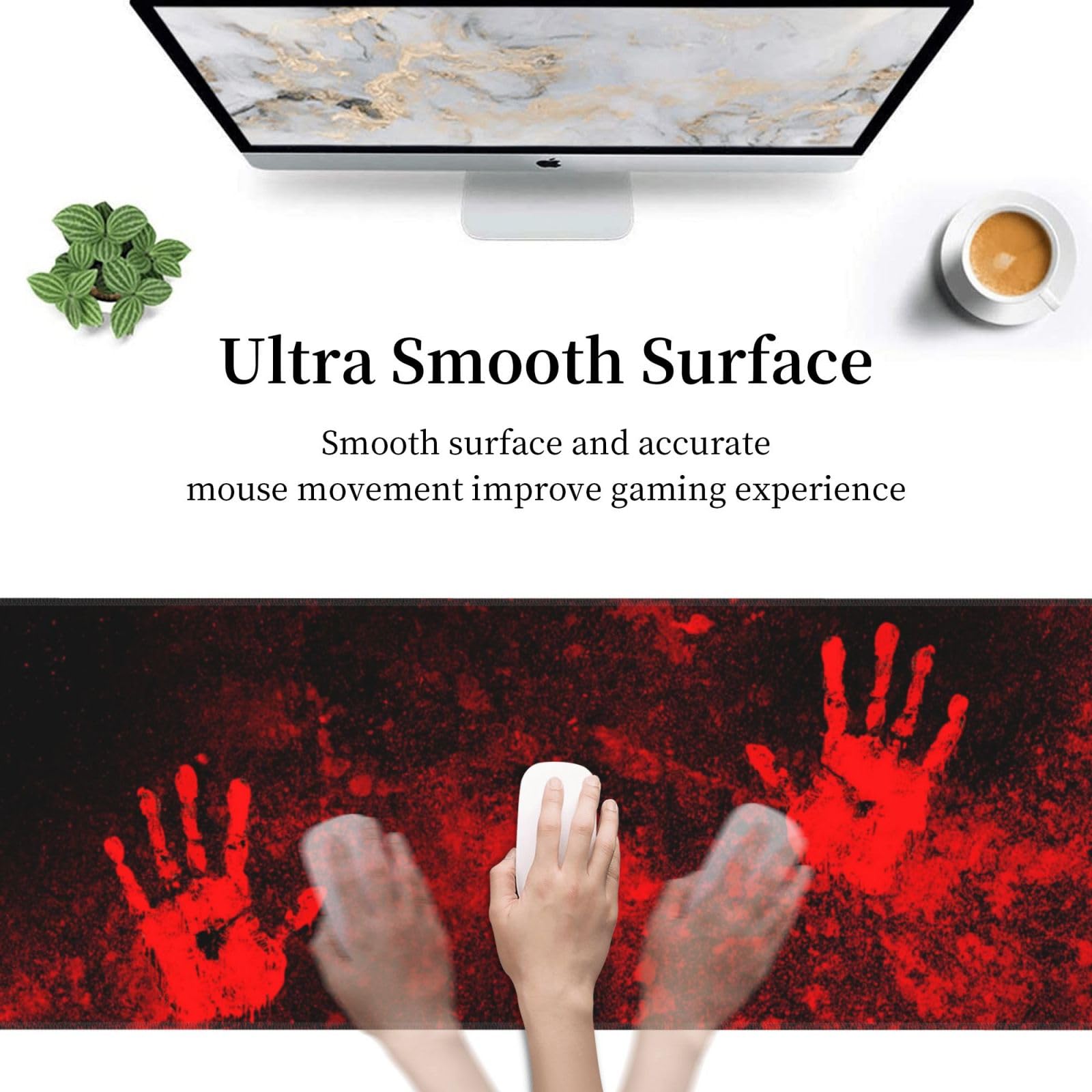 Sigouyinei Extra Large Desk Pad 31.5x12in Office Gaming Non-Slip Mouse Pad