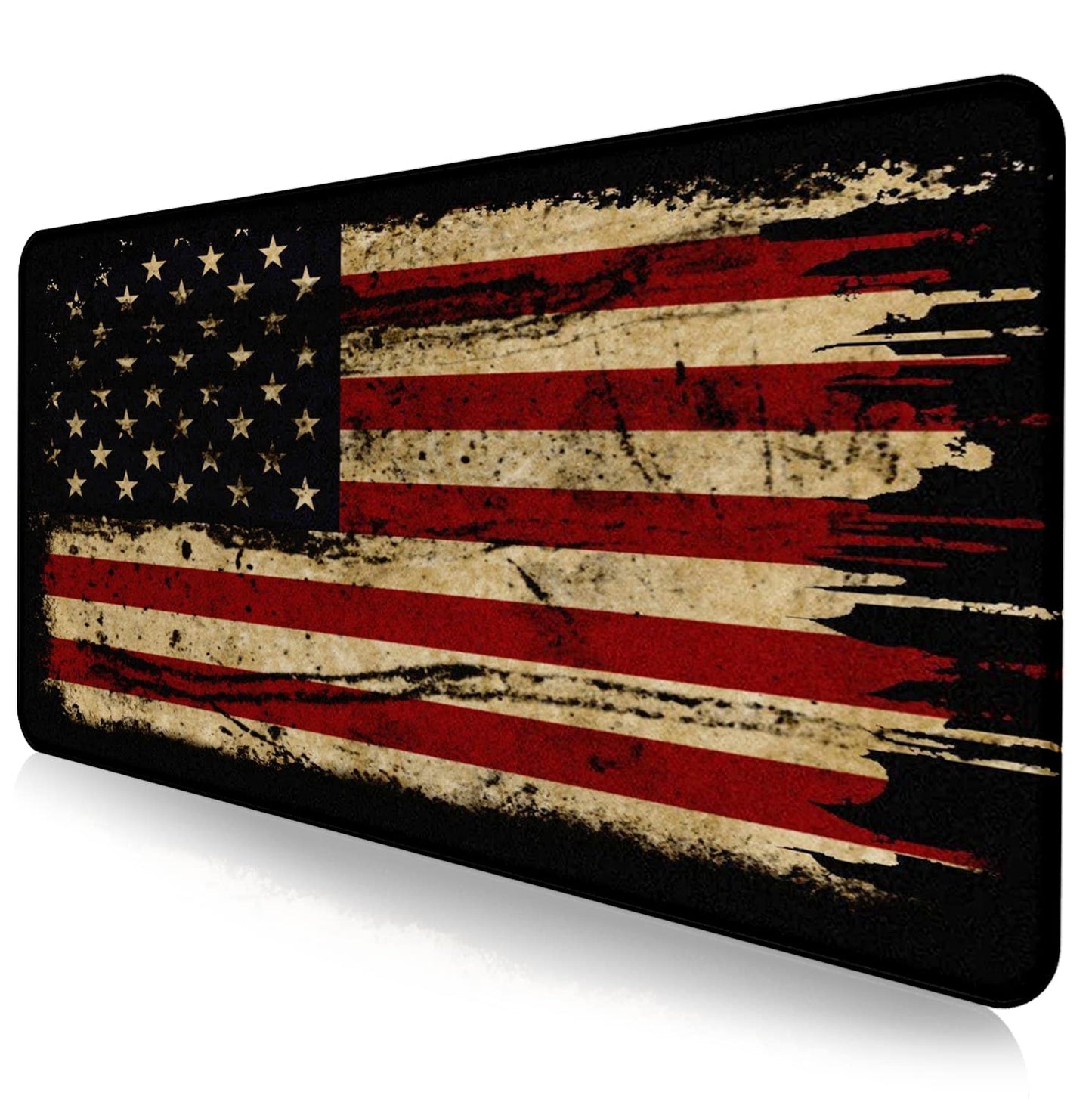 Retro American Flag XL Gaming Mouse Pad with Stitching Edge Laptop Desk Mat