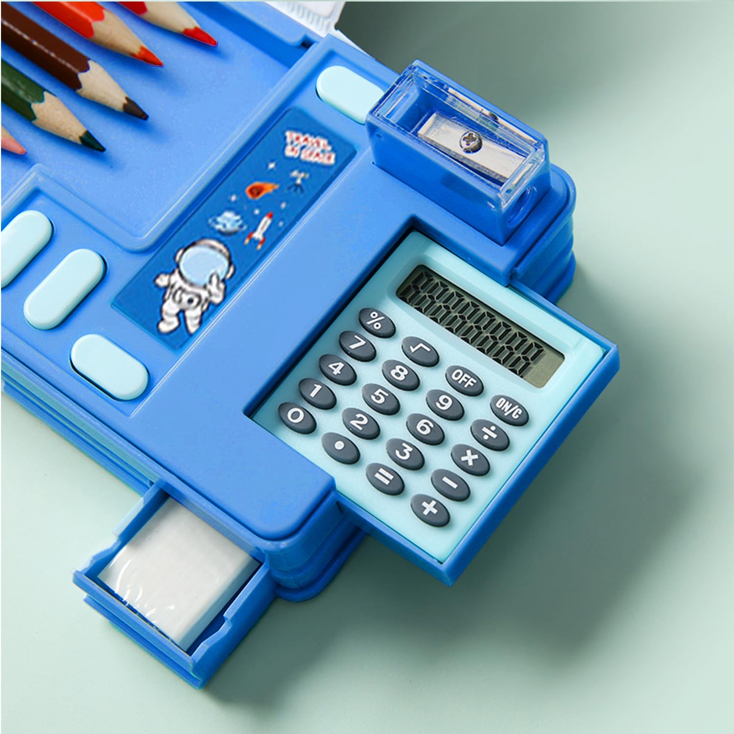Ristpal Pop Up Multifunction Pencil Case, Cute Cartoon Pen Box Organizer Stationery with