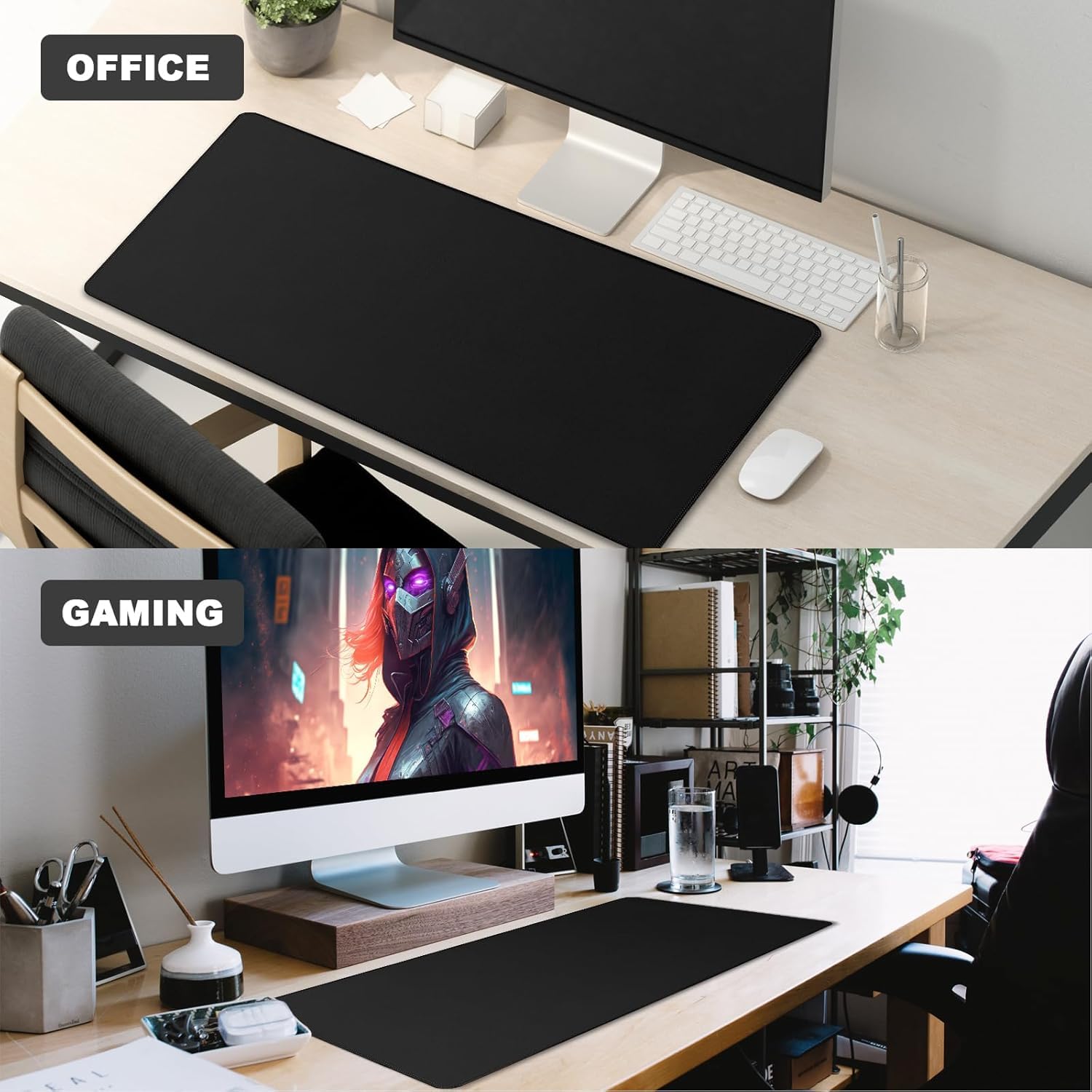 46.9" x 23.5" Waterproof Fabric Desk Pad, Black