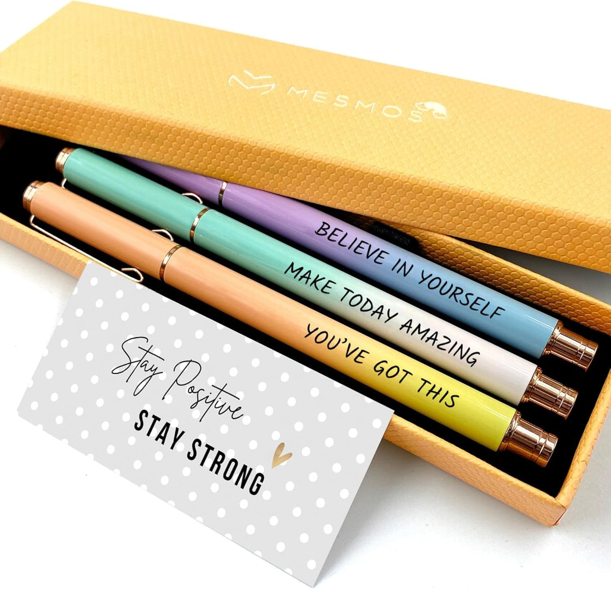 MESMOS 3pk 0.7mm Fine Point Gel Ink Pen Set, Boss Lady Inspirational Gifts for Women, Journaling