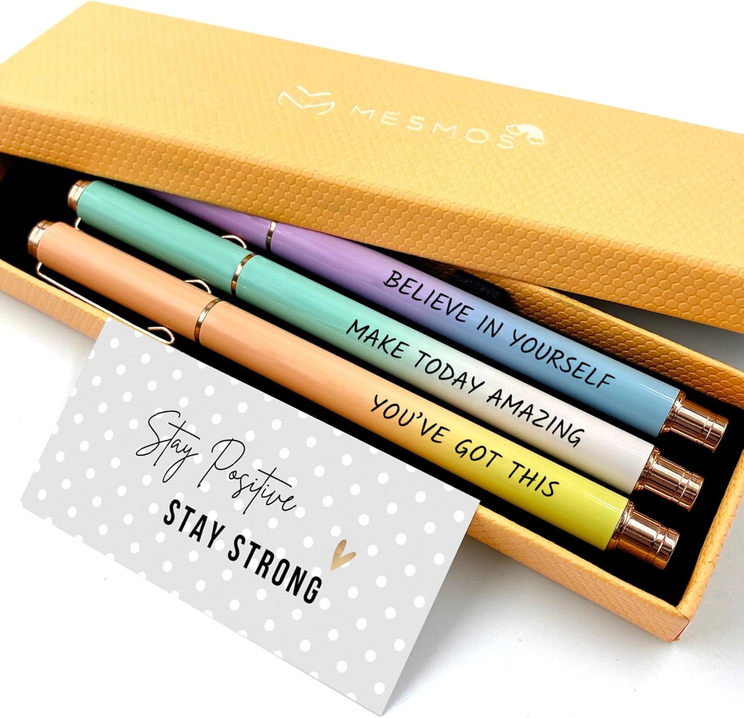 MESMOS 3pk 0.7mm Fine Point Gel Ink Pen Set, Boss Lady Inspirational Gifts for Women, Journaling