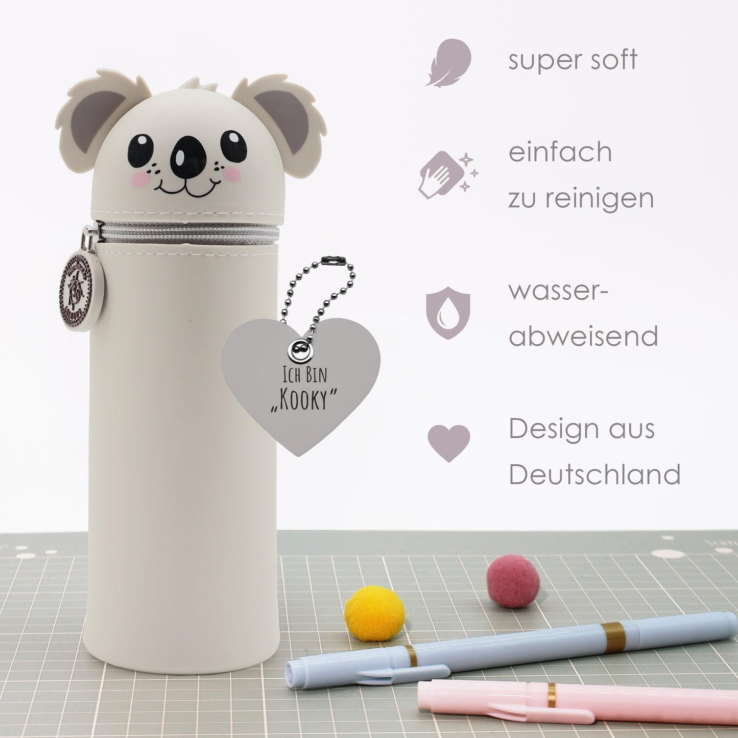 Lulubug Silicone Pencil Case, koala, L, koala