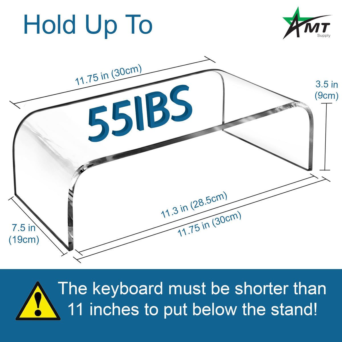 AMT 2 Pack Acrylic Laptop Monitor Stand & Computer Riser with Cat Keyboard Protector, Space-Saving