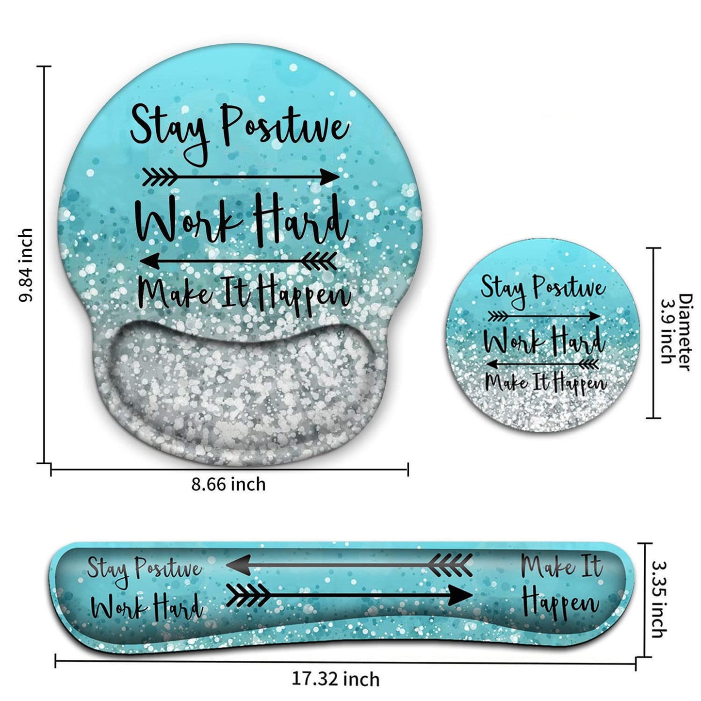 Keyboard Wrist Rest and Mouse Pad with Wrist Support, Ergonomic Mouse Pad Coaster,Easy Typing Pain
