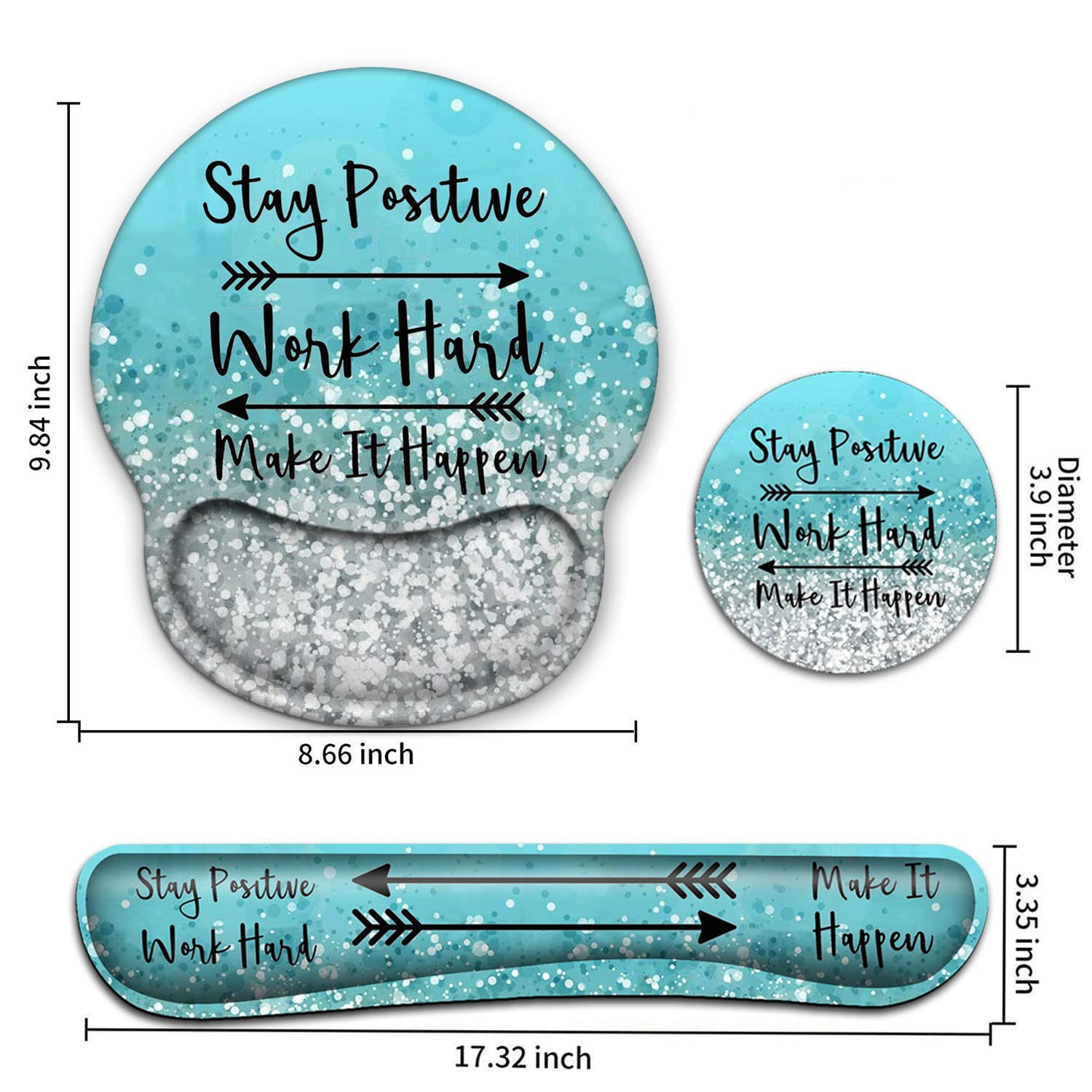 Keyboard Wrist Rest and Mouse Pad with Wrist Support, Ergonomic Mouse Pad Coaster,Easy Typing Pain