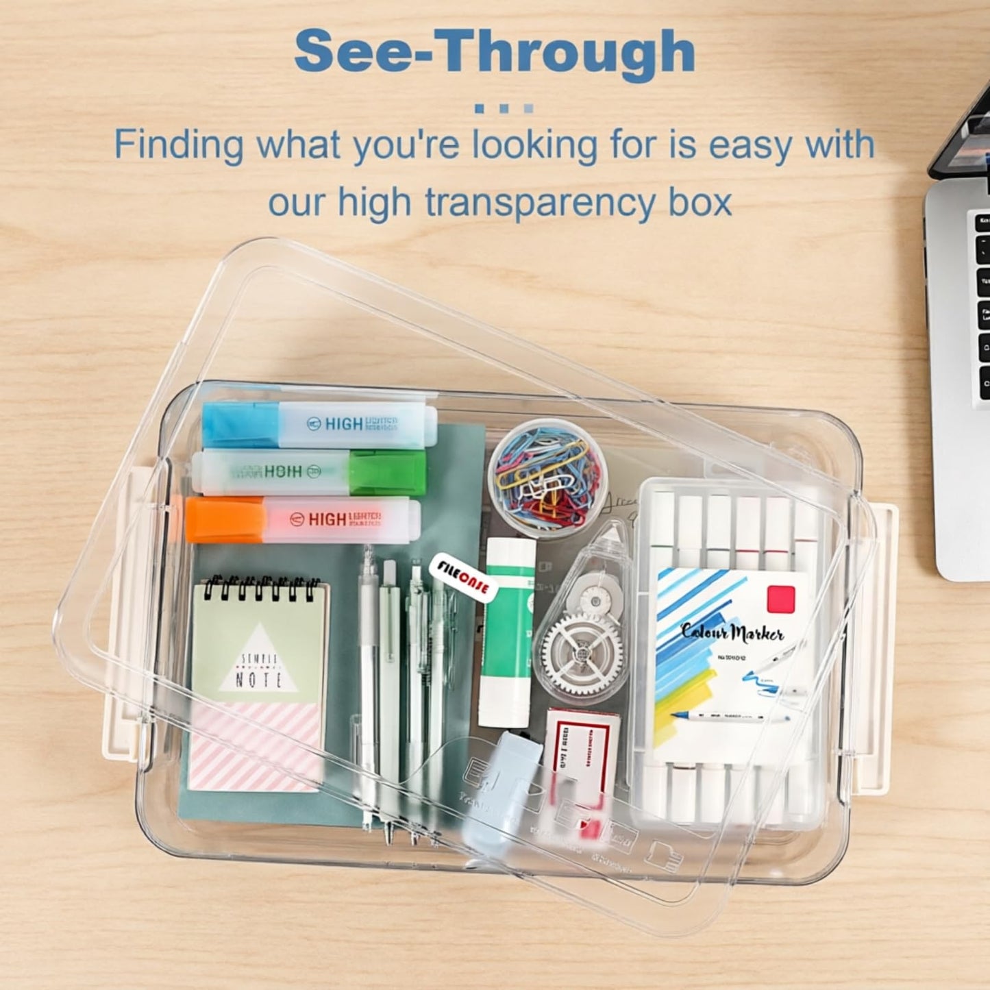 BTSKY 1 Pack Plastic Storage Containers with Lids, Portable Project Case