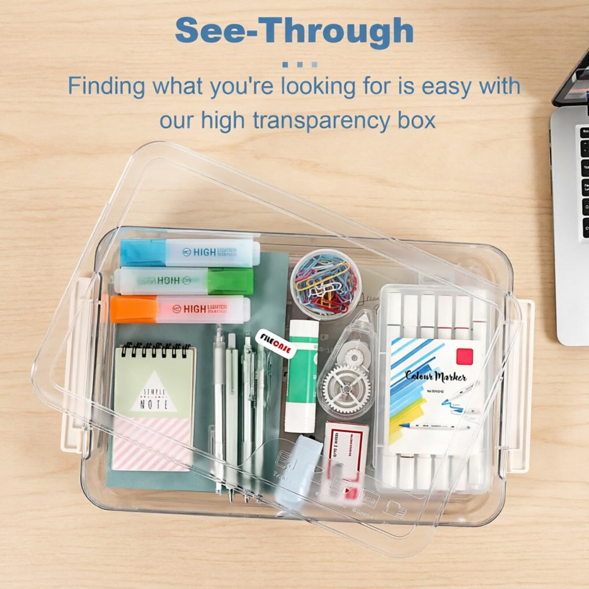 BTSKY 1 Pack Plastic Storage Containers with Lids, Portable Project Case