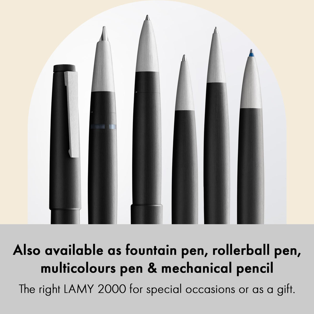 Lamy 2000 black - elegant ballpoint pen in robust fibreglass barrel - perfectly balanced - incl.