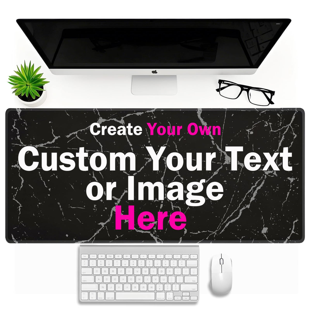 Personalized Mouse Pad Custom Large Desk Pad with Photo Picture Text Logo Customized Non-Slip Large